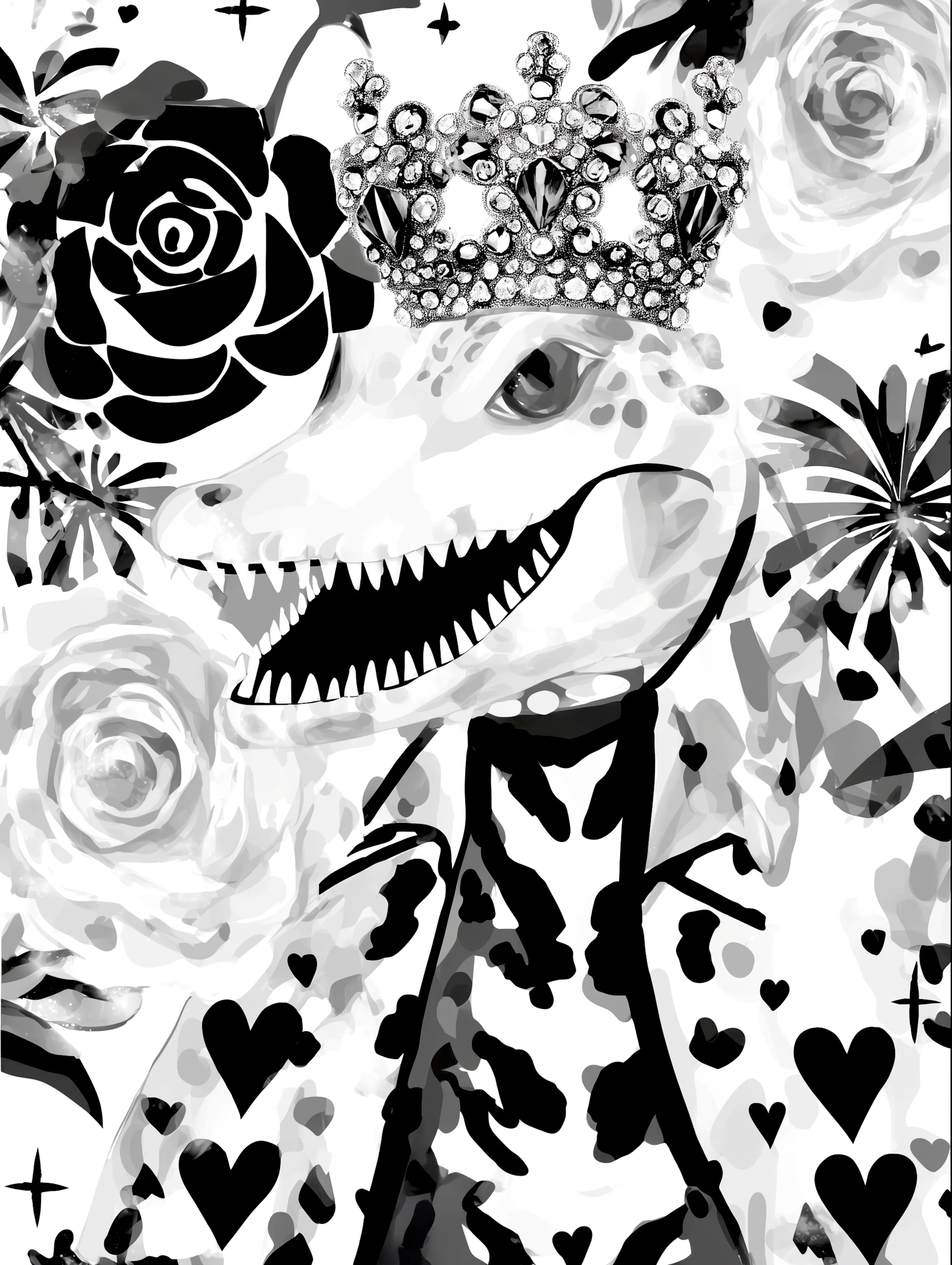 Free printable crocodile coloring pages for adults featuring crown on a crocodile